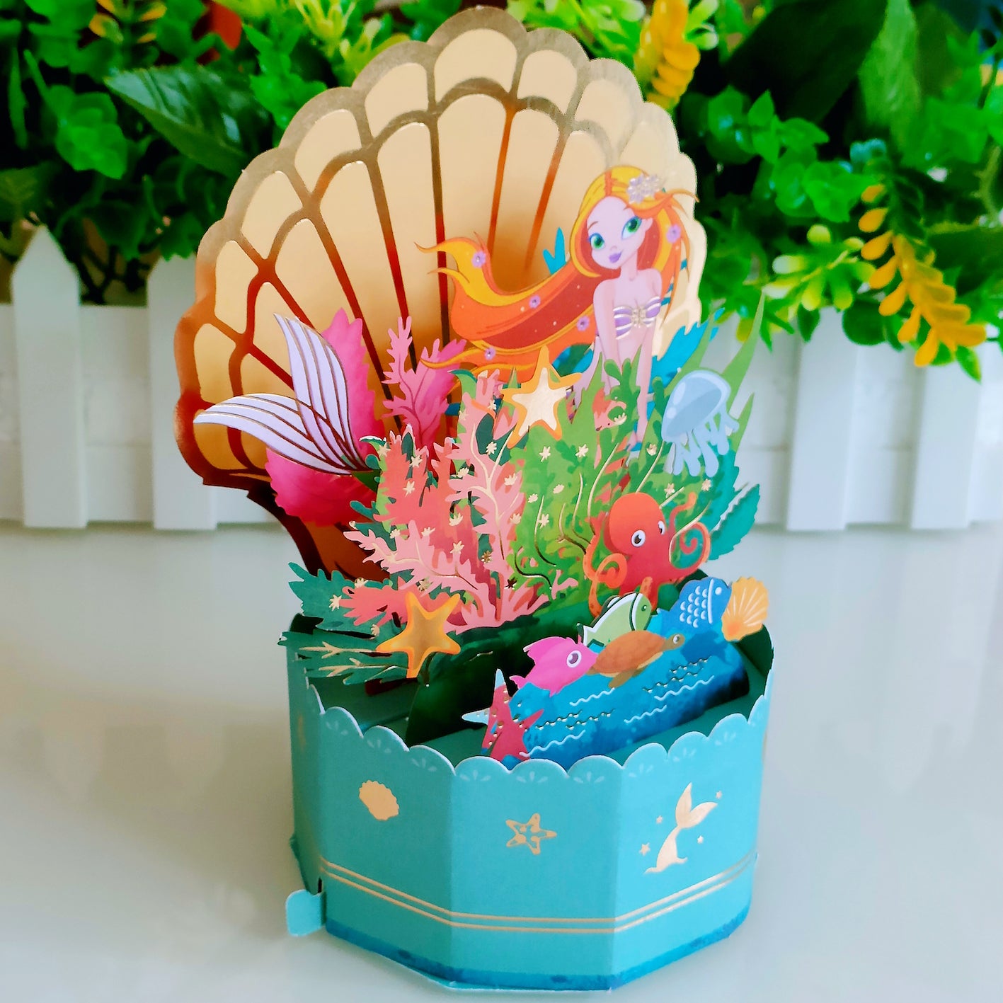 Mermaid Pop Up Card | Baby Shower Card | 3D Card | Greeting Card | Congratulations | Newborn Gift