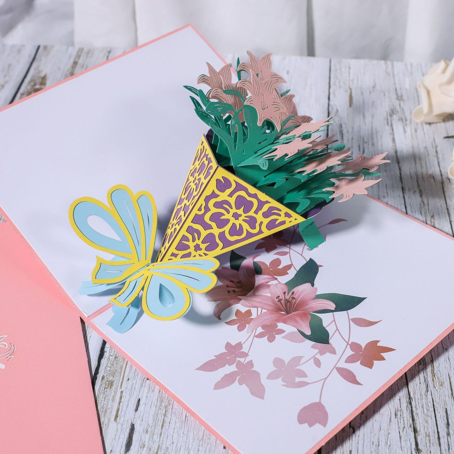 Lily Flowers Pop Up Card