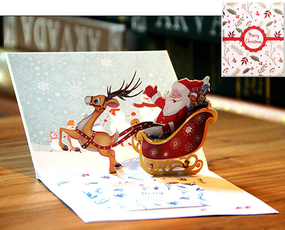 Santa and Mistletoe Pop Up Christmas Card