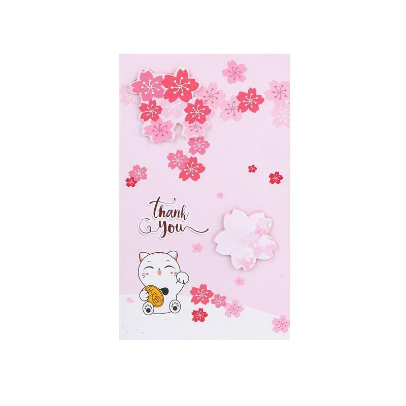 Best Wishes Greeting Cards - Sakura Series - Set of 8 Cards