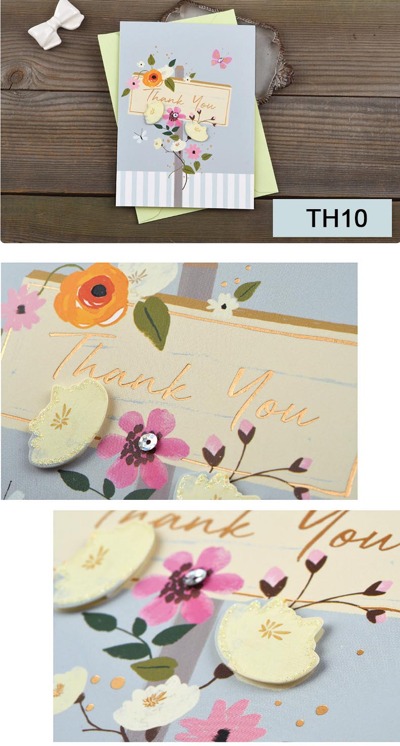 Thank You Cards - Watercolour Series - Set of 2 Greeting Cards