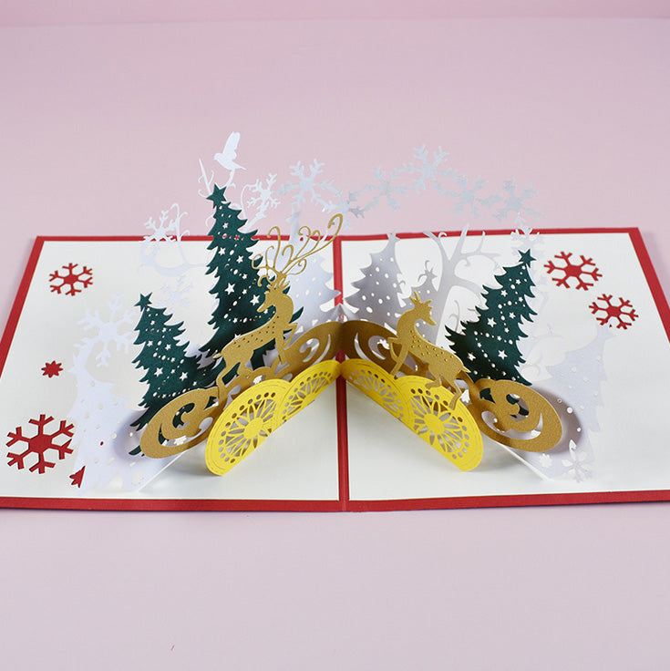 Gold Reindeer Pop Up Card | 3D Card | Christmas Card | Season Greetings