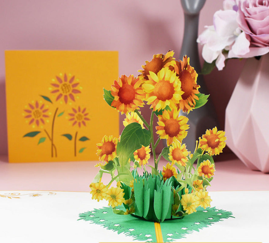 Yellow Sunflowers Pop Up Card