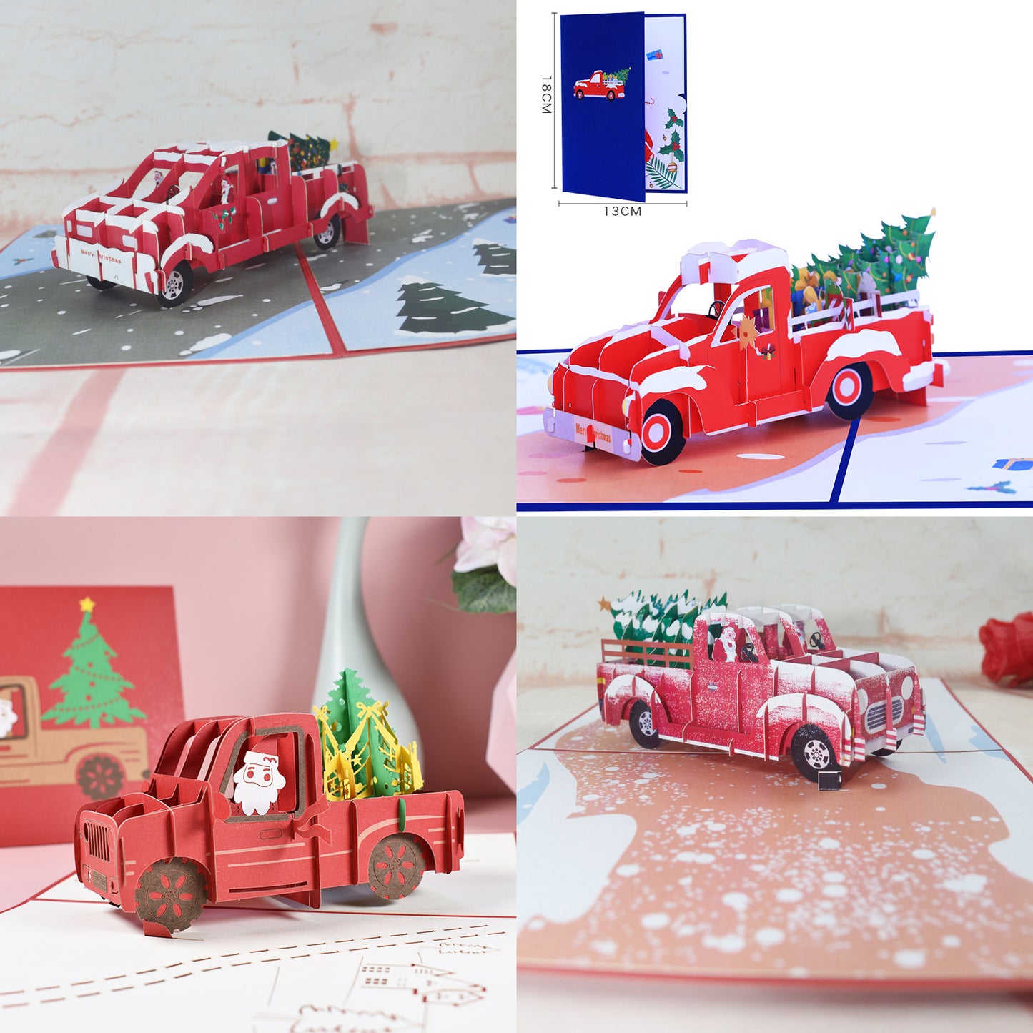 Christmas Pick Up Truck Pop Up Card - 4 Styles