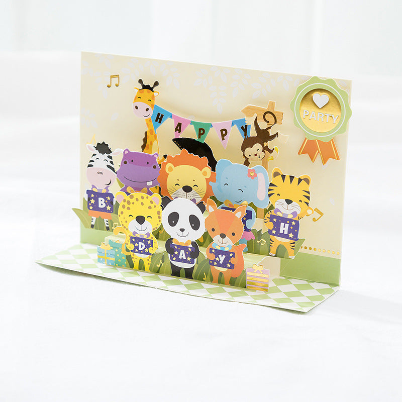 Little Animals Birthday Pop Up Card