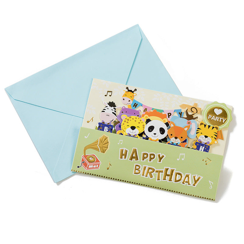 Little Animals Birthday Pop Up Card