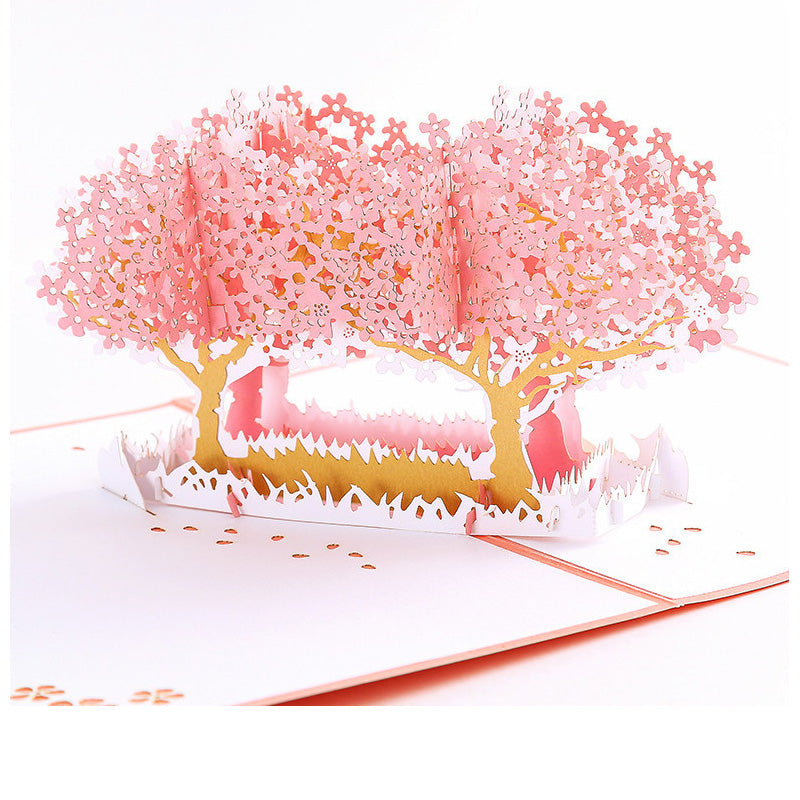 Pink, Red or Orange Tree Garden Pop Up Card