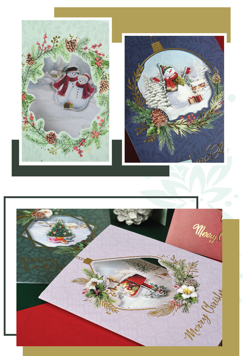 Christmas Cards Set with Hollow Window - Pack of 6