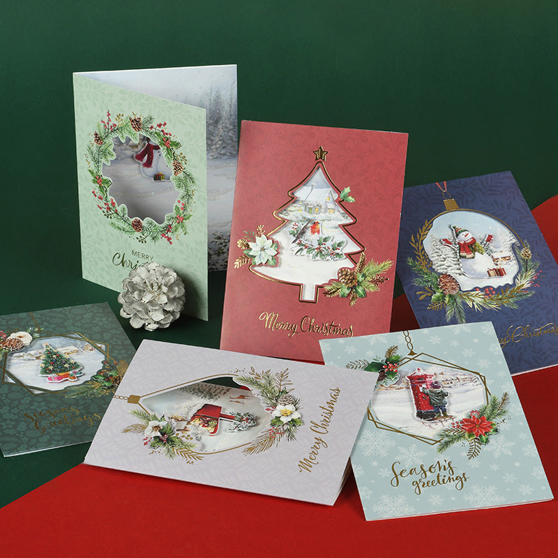 Christmas Cards Set with Hollow Window - Pack of 6