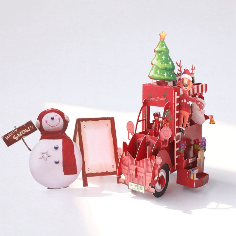 Red Christmas Truck 3D Card