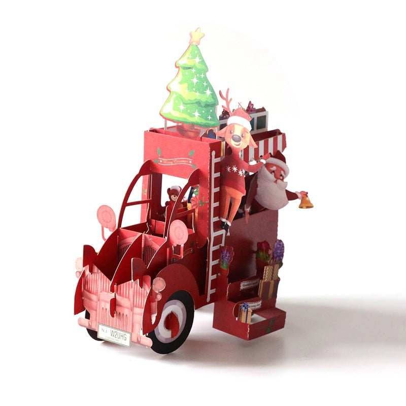 Red Christmas Truck 3D Card