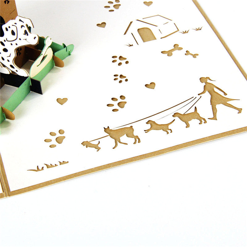 Dalmatian in Doghouse Pop Up Card - Q&T 3D Cards and Envelopes