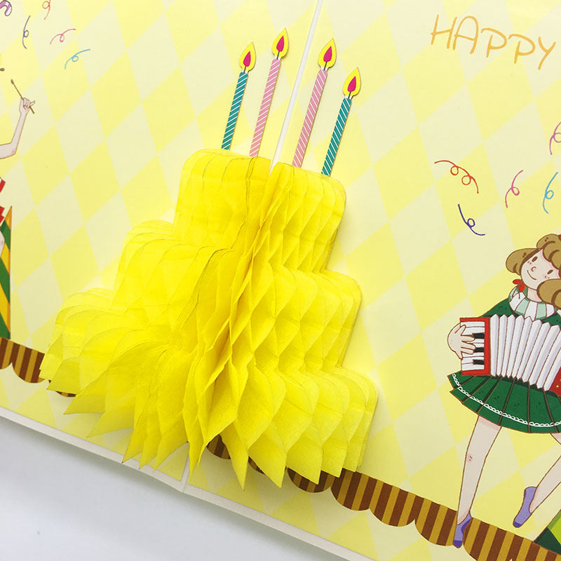 Yellow Happy Birthday Pop Up Card