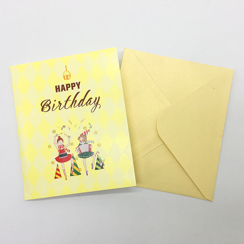 Yellow Happy Birthday Pop Up Card