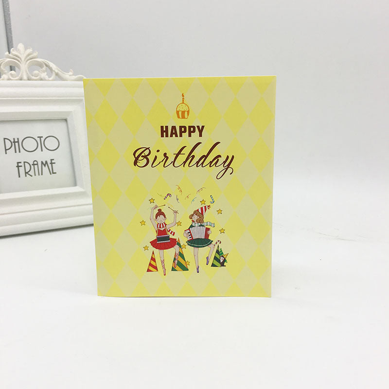 Yellow Happy Birthday Pop Up Card