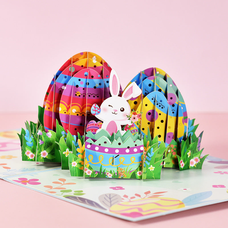 Colourful Easter Eggs Pop Up Card