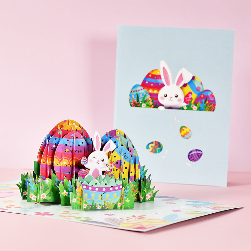 Colourful Easter Eggs Pop Up Card