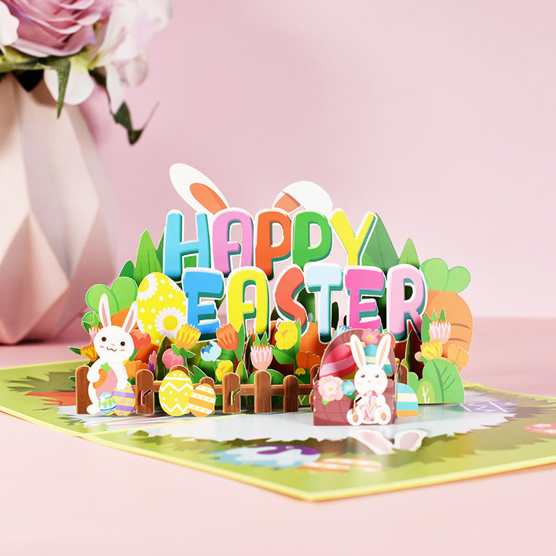 Colourful Easter Eggs Pop Up Card