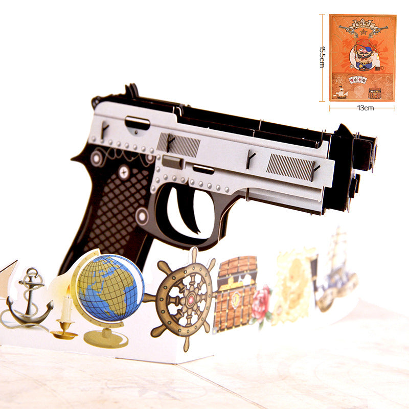 Pirates and Gun Pop Up Card - Q&T 3D Cards and Envelopes