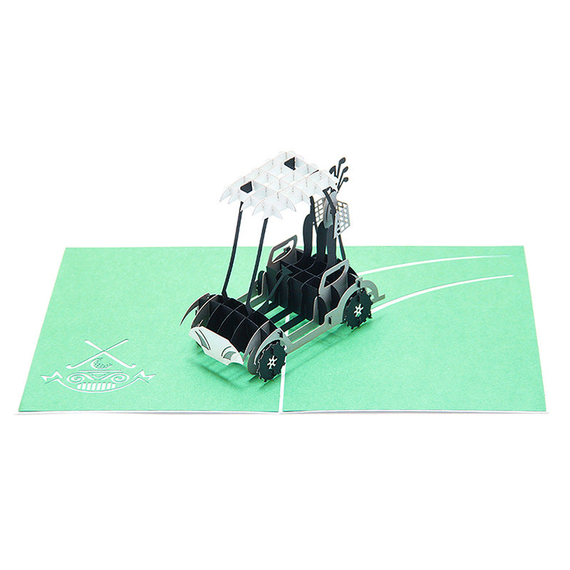 Golf Car Pop Up Card