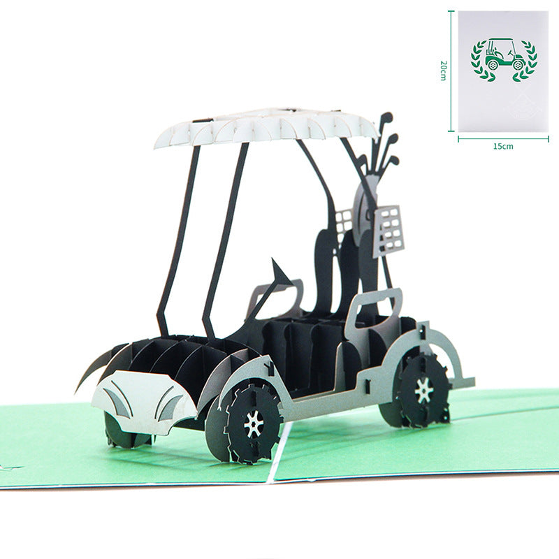 Golf Car Pop Up Card