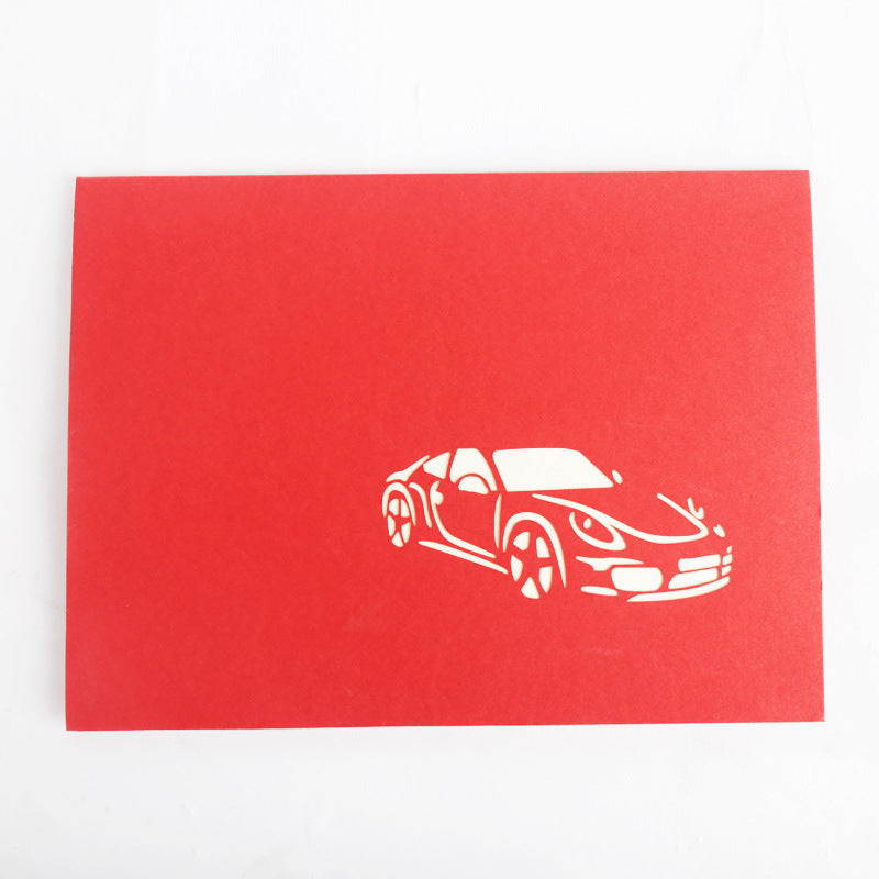 Grey Porsche Pop Up Card - Q&T 3D Cards and Envelopes