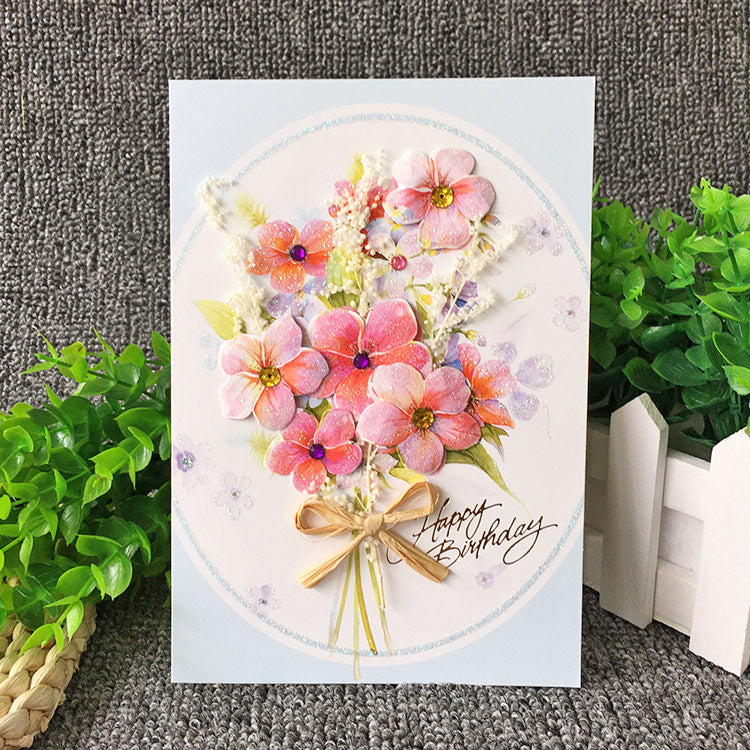 Birthday Cards - Dry Flowers Series - Q&T 3D Cards and Envelopes