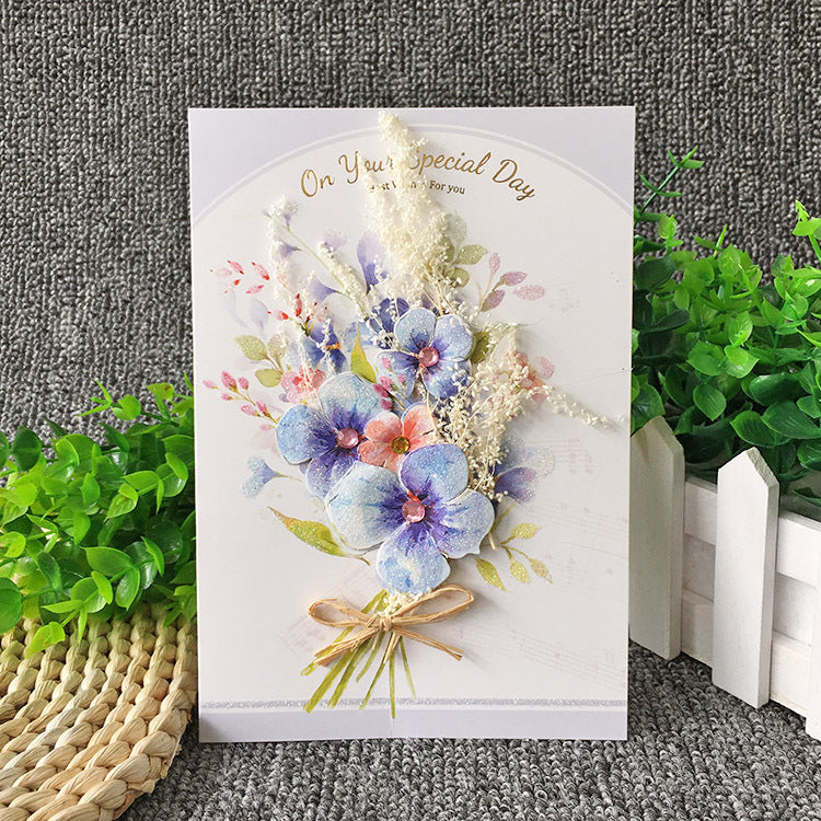 Birthday Cards - Dry Flowers Series - Q&T 3D Cards and Envelopes