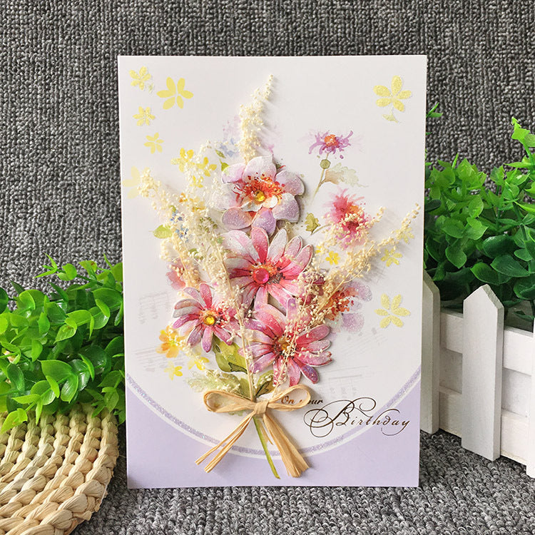 Birthday Cards - Dry Flowers Series - Q&T 3D Cards and Envelopes