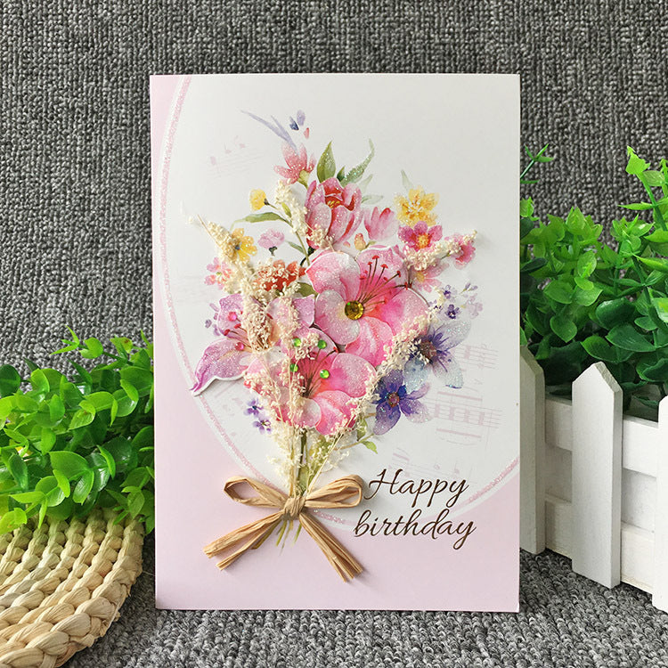 Birthday Cards - Dry Flowers Series - Q&T 3D Cards and Envelopes