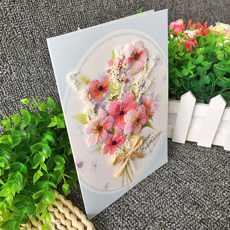 Birthday Cards - Dry Flowers Series - Q&T 3D Cards and Envelopes