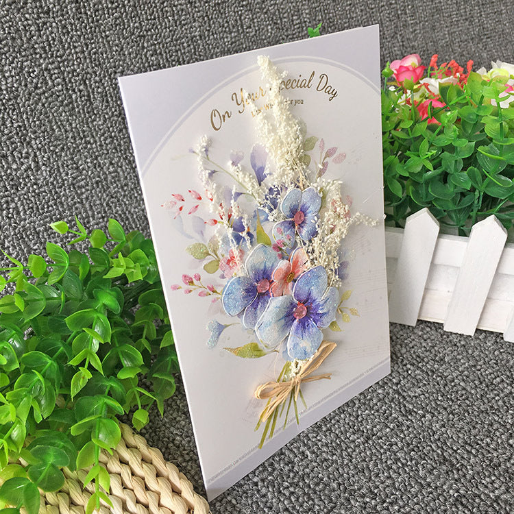 Birthday Cards - Dry Flowers Series - Q&T 3D Cards and Envelopes