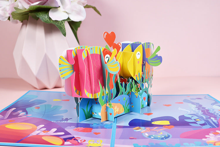 Kissing Fish Romantic Pop Up Card | 3d Card