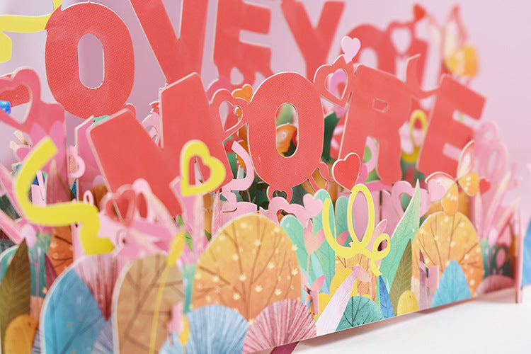 Love You More Romantic 3D Pop Up Card