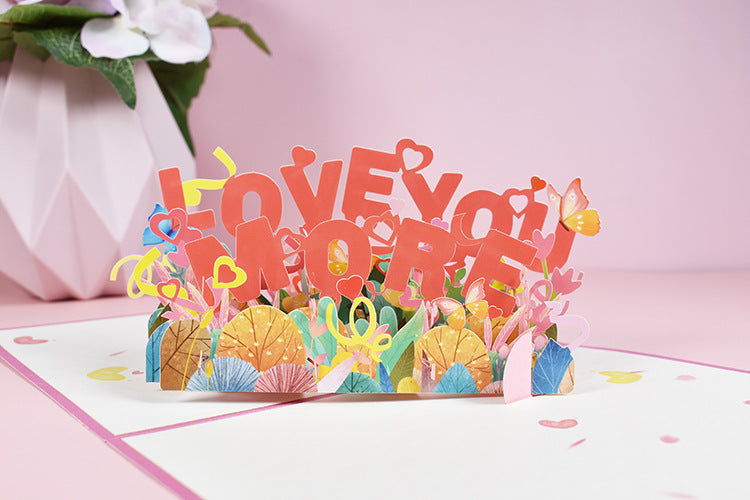 Love You More Romantic 3D Pop Up Card