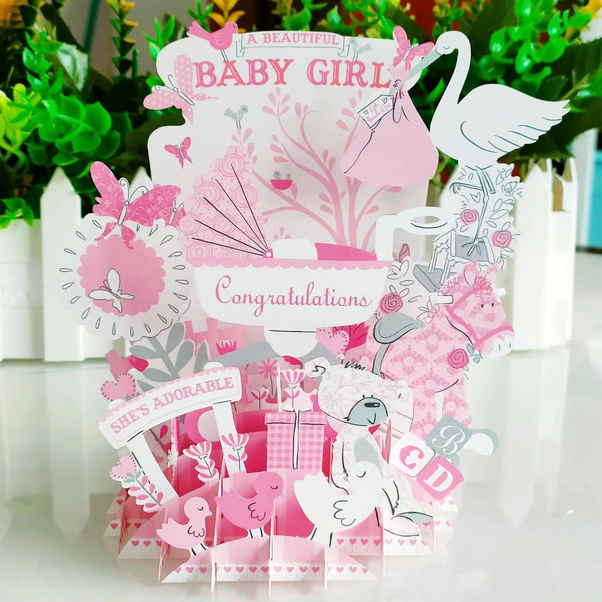 New Baby Girl Puzzle Card | New Baby Boy | Pop Up Card | 3D Card | Greeting Card | Congratulations | Newborn