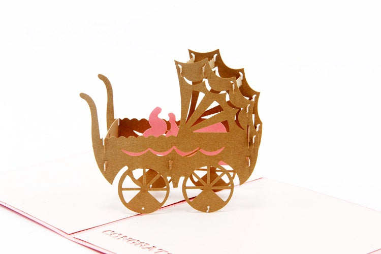 New Baby Pop Up Card in Blue or Pink