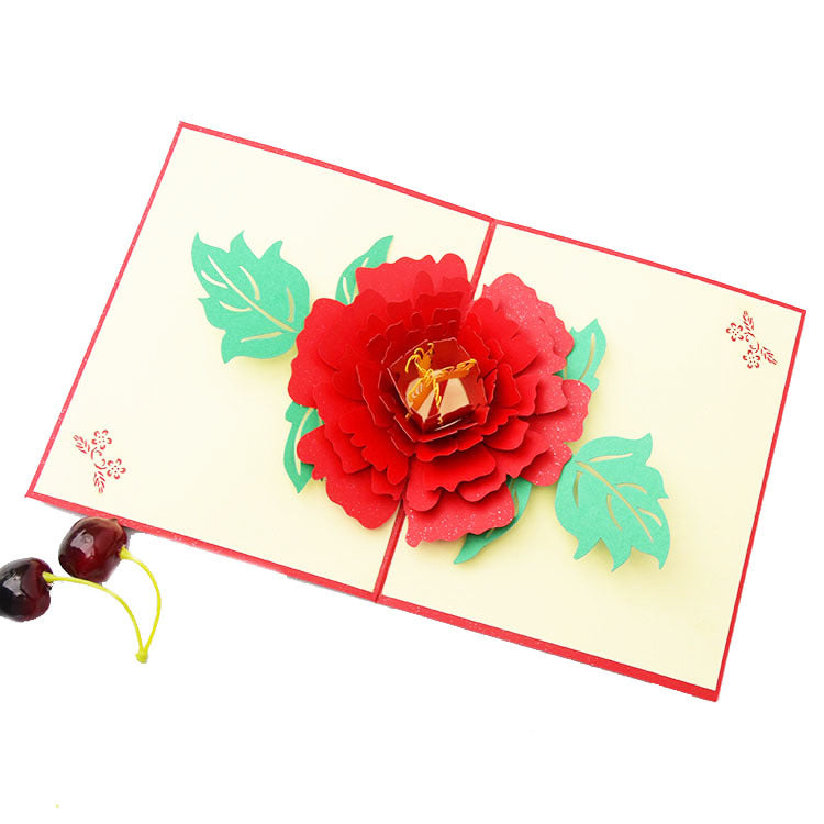 Peony Flower Pop Up Card