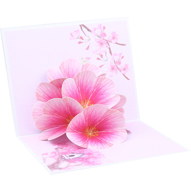 Pink Flowers Pop Up Card