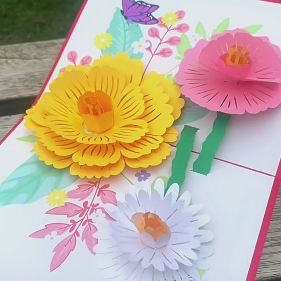 Summer Flowers Pop Up Card - 2 Colours