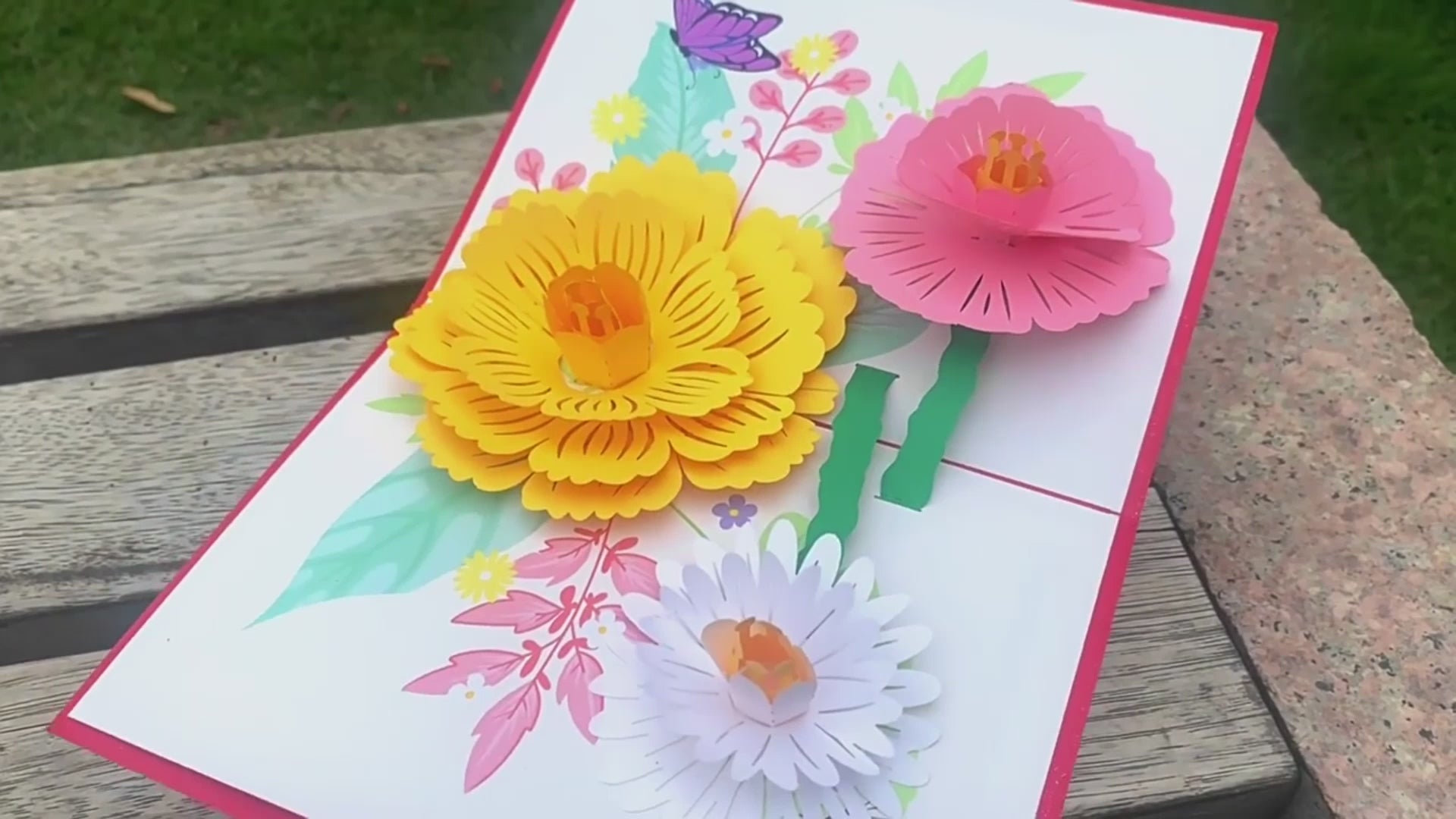 Summer Flowers Pop Up Card - 2 Colours