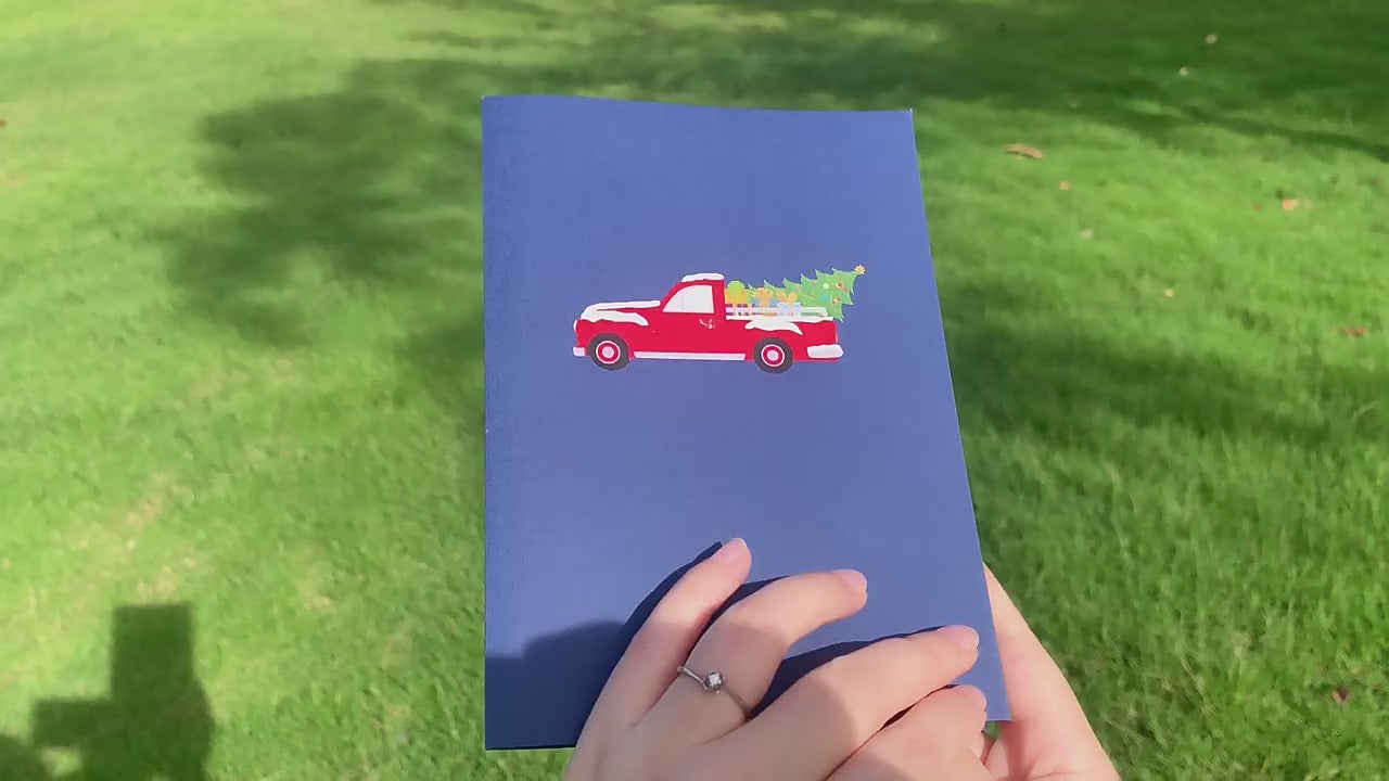 Christmas Pick Up Truck Pop Up Card - 4 Styles