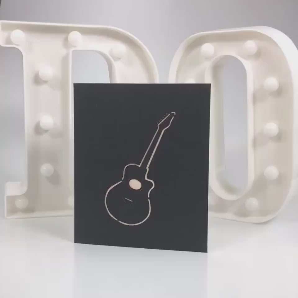 Classic Guitar Pop Up Card | 3D Card | Greeting Card | Music | Strings | Birthday | Gift