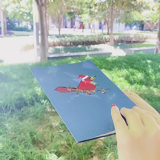 Red Robin Pop Up Card | Christmas Card | Xmas | 3D Card | Greeting Card | Mistletoe