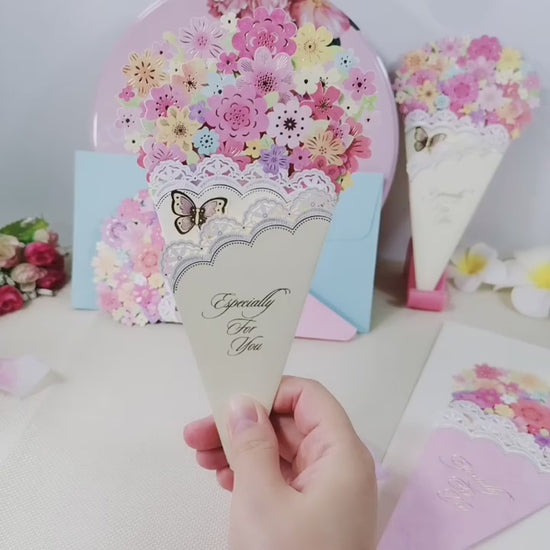 Big Flower Bouquet-Shaped Card