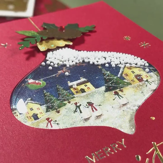 Christmas Cards with Snowing Sphere - 6 Variants