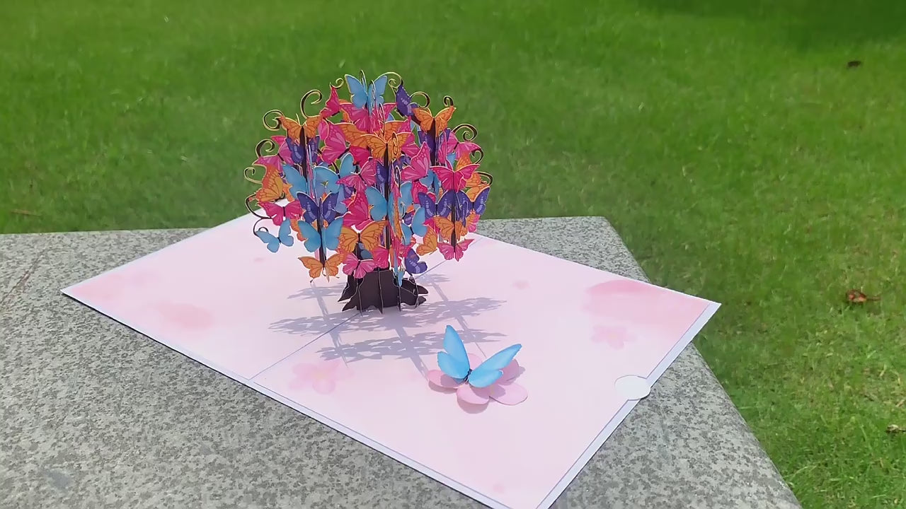 Butterfly Tree Pop Up Card | Mothers Day | Valentines Day | Wedding | Birthday | Sakura | 3D Card | Greeting Card