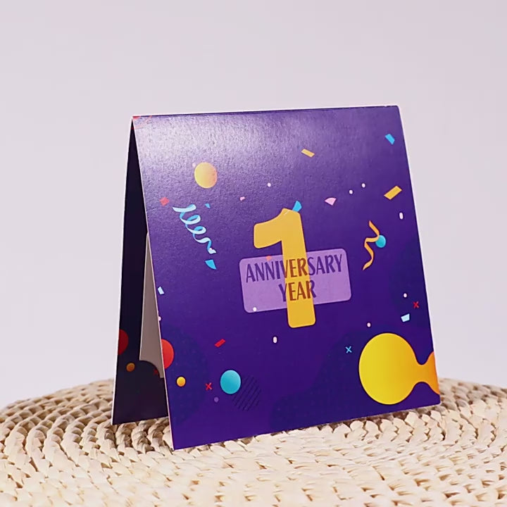 First Anniversary Pop Up Card
