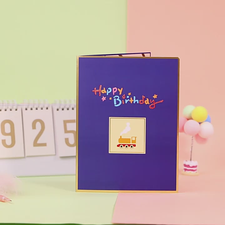 Birthday Pop Up Card - Happy Train