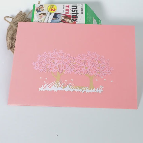 Pink, Red or Orange Tree Garden Pop Up Card